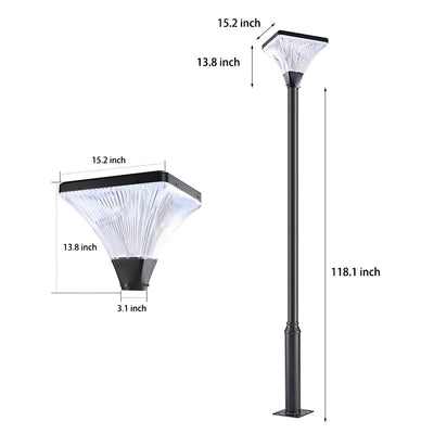 Strgth Stripes Square Modern Aluminum Outdoor Post Lamp