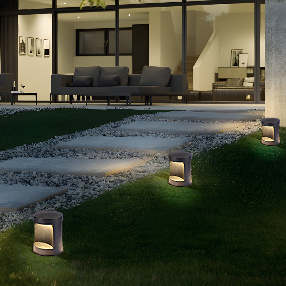 Scarlett Modern Cylinder Lawn Metal Outdoor Lamp