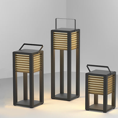 Kirstyn Square LED Modern Portable Steel Outdoor Lawn Light