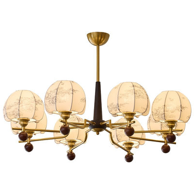 Acarira Premium Nordic Art Bloom Wood Fabric Chandelier