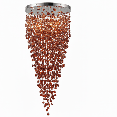 Polychrome Mineral Quartz Cascade Chandelier