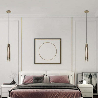 Arisha Brass Designer LED Glass Pendant Lamp - Neutral Decor