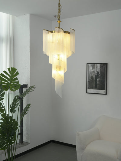 Daxv Ornate Spiral Cascade Glass Chandelier