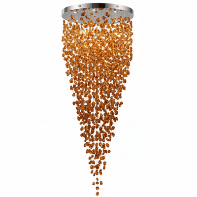 Polychrome Mineral Quartz Cascade Chandelier