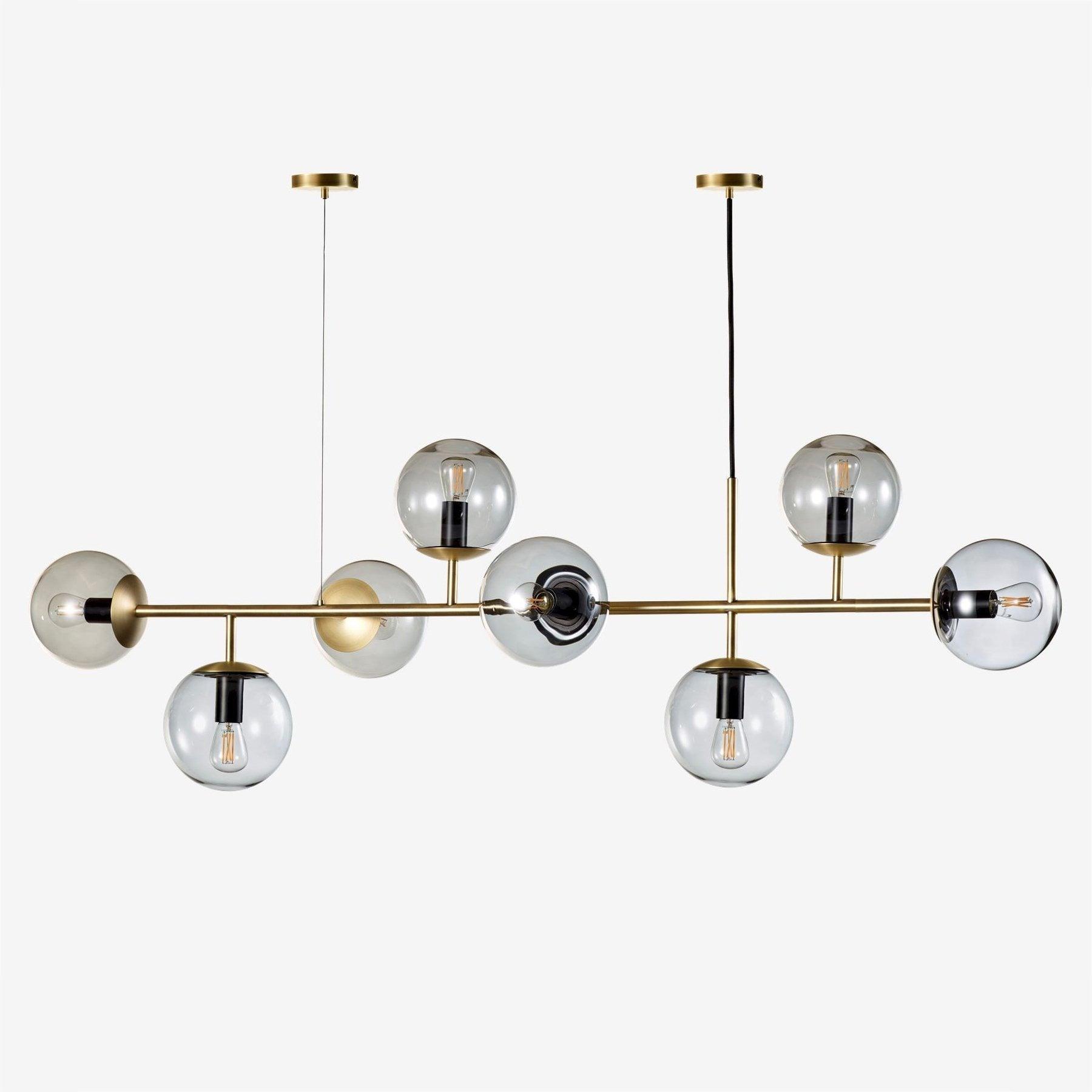 Yorvin Pendant Lamp Orb Brass Glass for Living Room