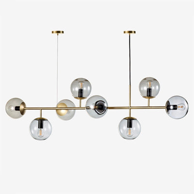 Yorvin Pendant Lamp Orb Brass Glass for Living Room
