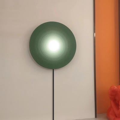 Aria Modern Round Indoor Wall Lamp Wood Bedroom Living Room - Neutral Decor