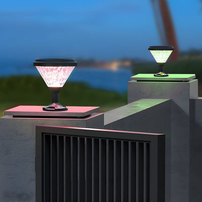 Queenly High Round LED Solar Aluminum Outdoor Post/Pier Light