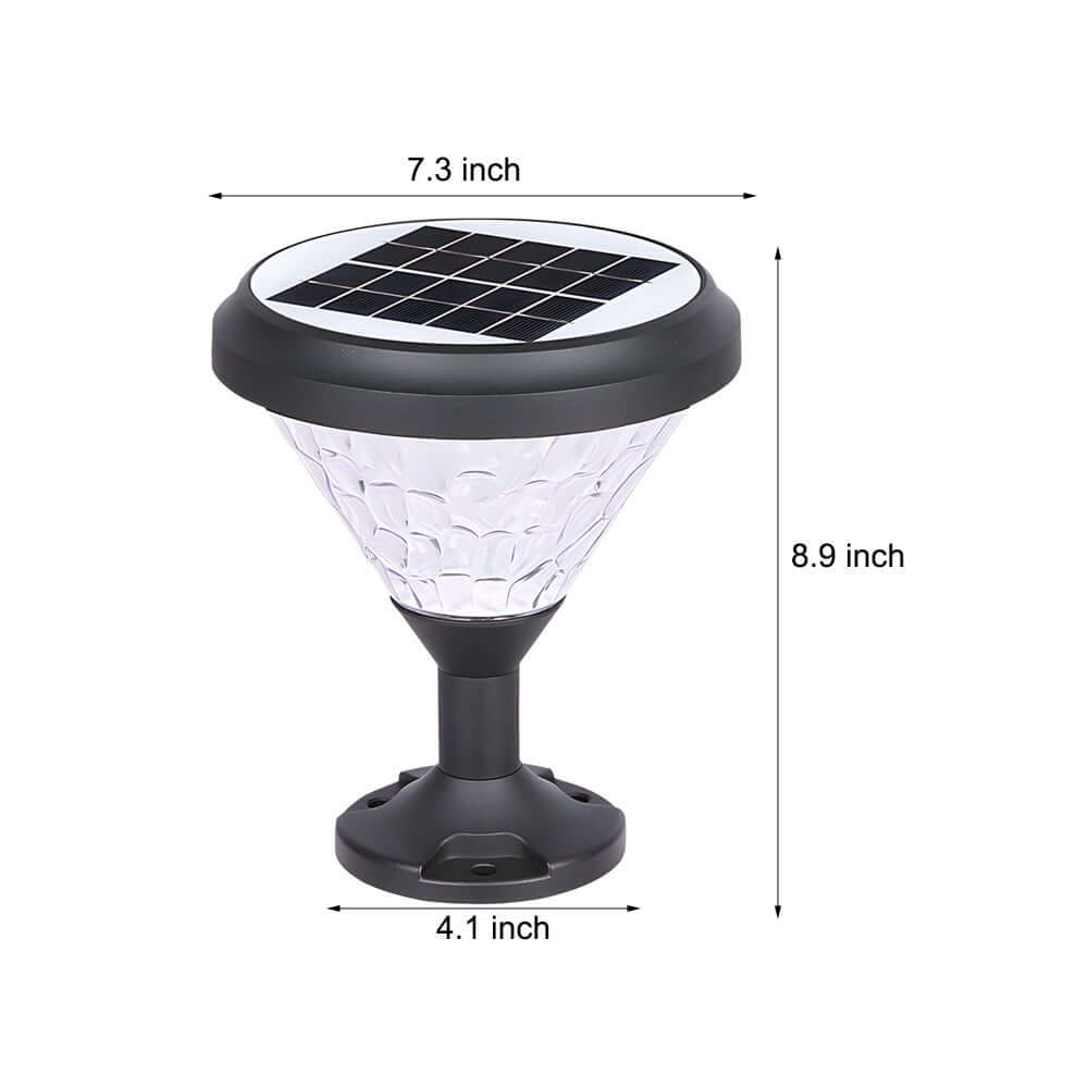 Queenly High Round LED Solar Aluminum Outdoor Post/Pier Light