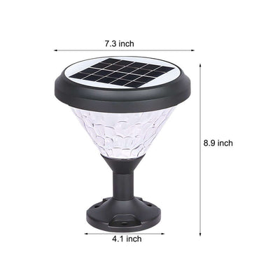 Queenly High Round LED Solar Aluminum Outdoor Post/Pier Light