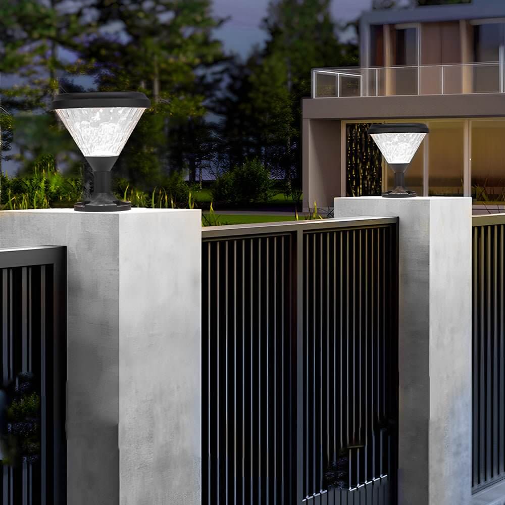 Queenly High Round LED Solar Aluminum Outdoor Post/Pier Light
