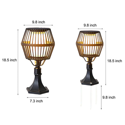 Deirdre Modern Solar Caged Aluminum Outdoor Lanterns