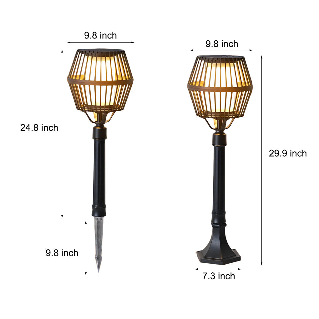 Deirdre Modern Solar Caged Aluminum Outdoor Lanterns