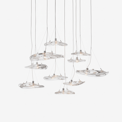 Glacial Float Cascade  Glass Chandelier
