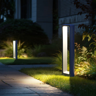 Vaessa Square LED Minimalist Aluminum Outdoor Bollard Light