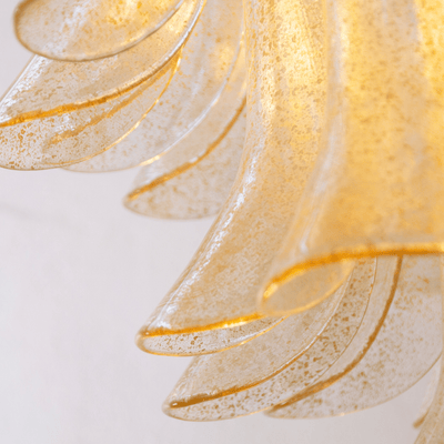 Liorisissa Chandelier Amber Lily Murano Glass Layered Centerpiece