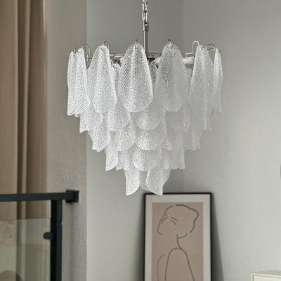 Prelit Glass Teardrop Chandelier
