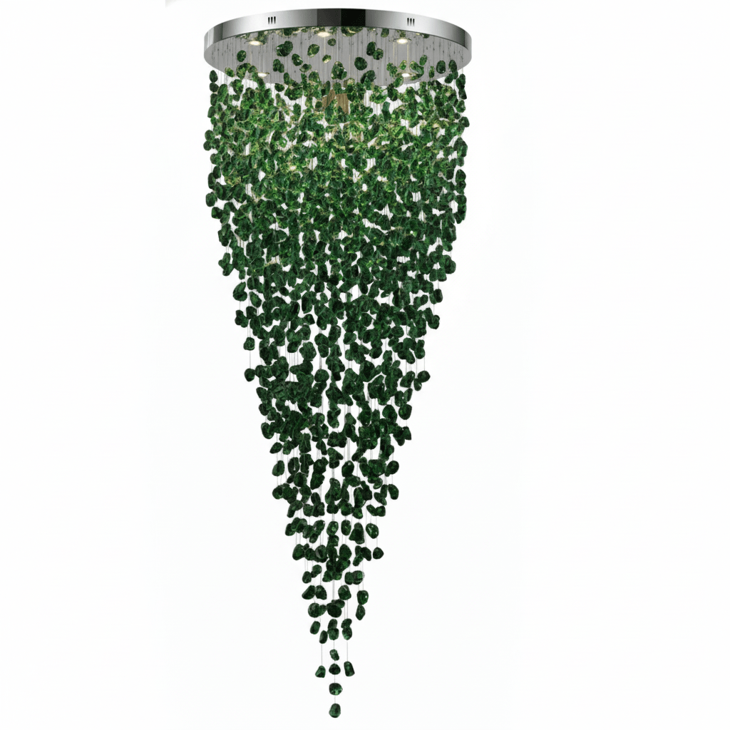 Polychrome Mineral Quartz Cascade Chandelier
