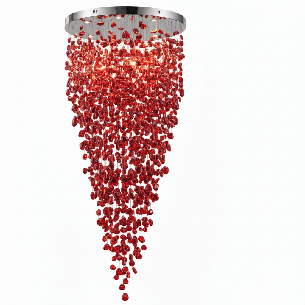 Polychrome Mineral Quartz Cascade Chandelier