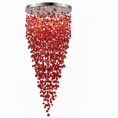 Polychrome Mineral Quartz Cascade Chandelier