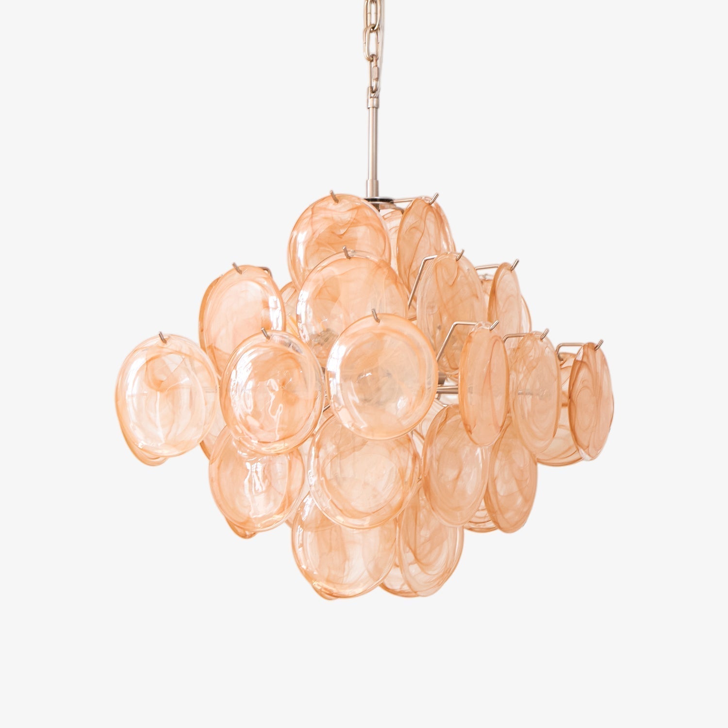 Lioraleon Chandelier Apricot Murano Glass Disc Layered Artistic