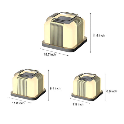 Bright Square Creative Modern Fence PE Outdoor Post Lights