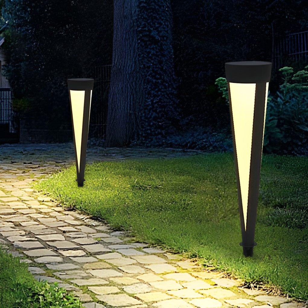 Prtty Round Solar LED Aluminum Outdoor Lawn Lamp
