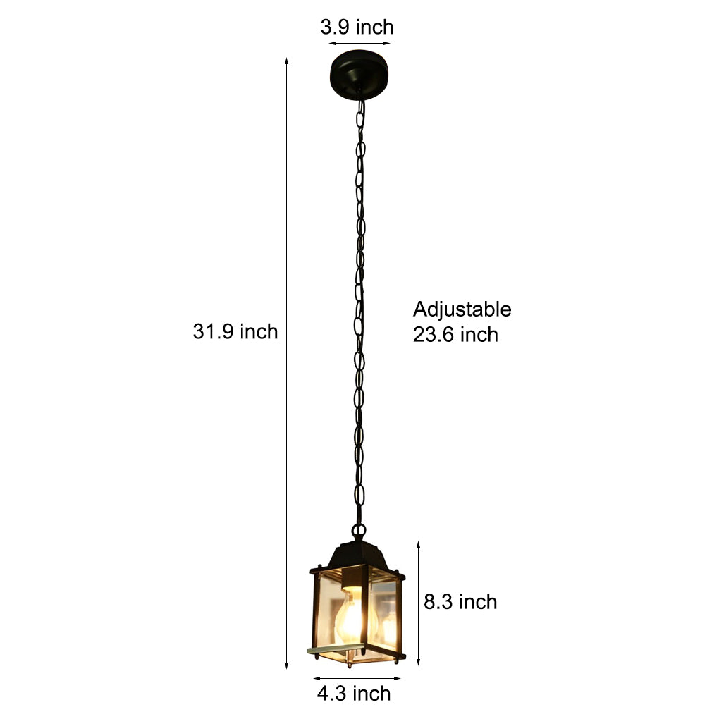 Alma Square Modern Glass Outdoor Pendant Lights