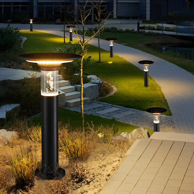 Nancy Solar Round Top Disk Aluminum Down Path Lighting