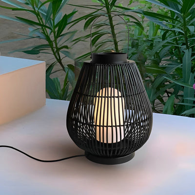 Ramo Portable Modern Woven Iron Outdoor Pillar Light