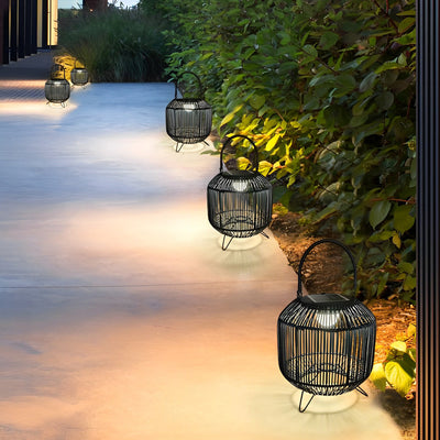 Jasmin Portable LED Retro Rattan Powered Outdoor Light