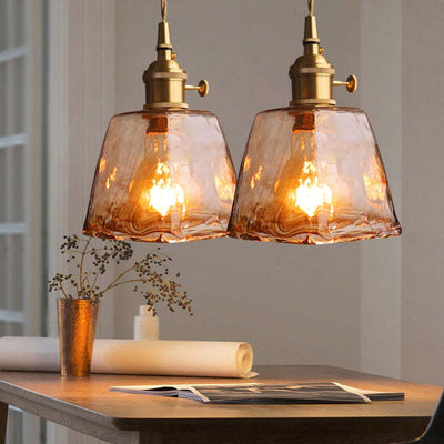 Arisha Vintage Style Industrial Pendant Light Retro Glass Brass - Neutral Decor