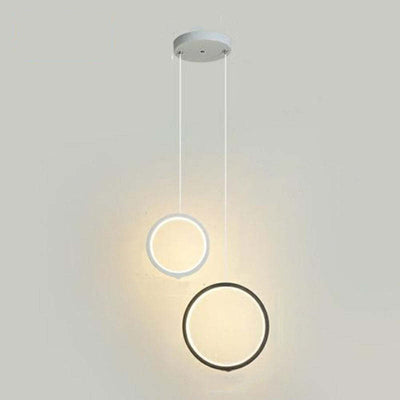 Arisha Modern Minimalist LED Hanging Pendant Lights Black White Bedroom - Neutral Decor