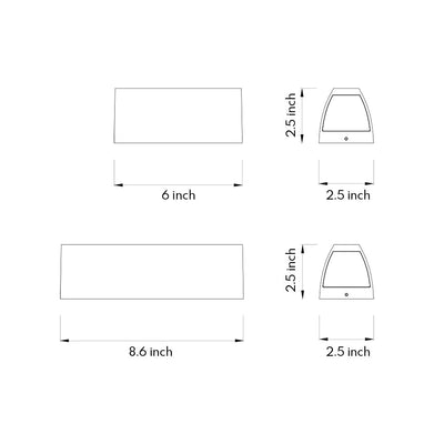 Nonfri Modern Style Aluminum Outdoor Wall Sconce