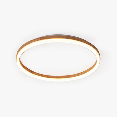 Muto Round Modern Flush Mount Ceiling Light Wood Bedroom - Neutral Decor