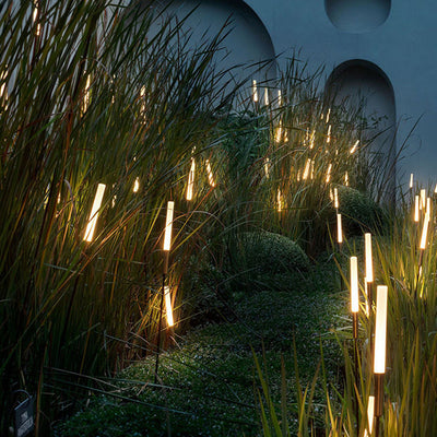 Ray Modern Reed Solar Outdoor Post Light - Neutral Decor