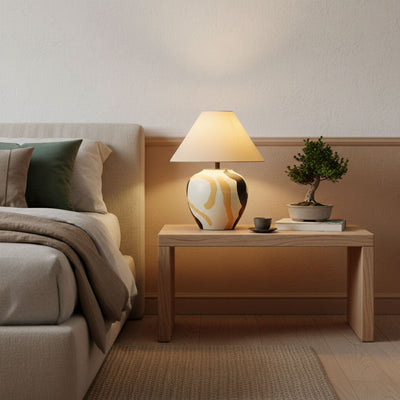 Quellis Abstract Pattern Ceramic Table Lamp