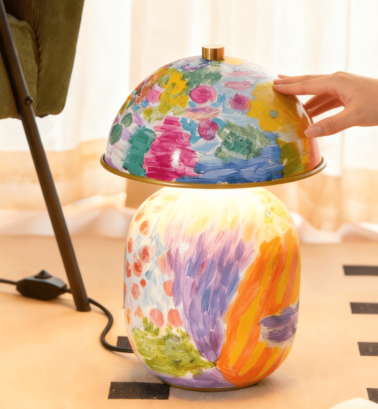 Abstract Mural Ceramic Table Lamp