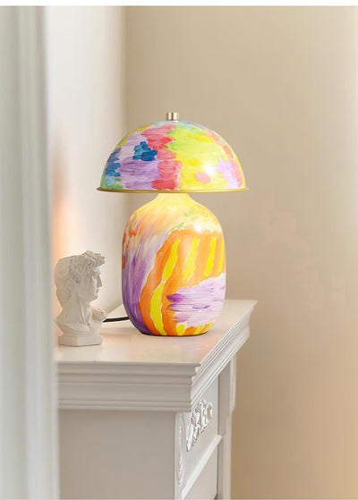Abstract Mural Ceramic Table Lamp
