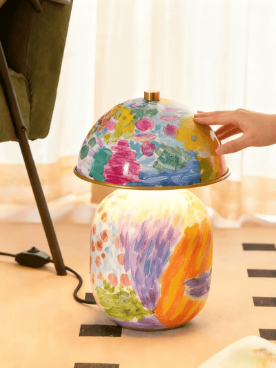 Abstract Mural Ceramic Table Lamp