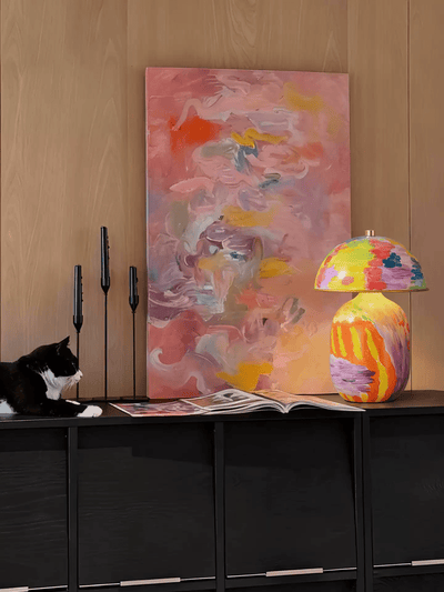 Abstract Mural Ceramic Table Lamp