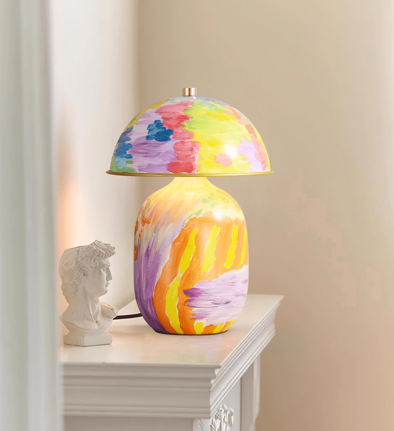 Abstract Mural Ceramic Table Lamp