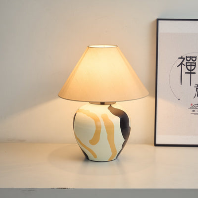 Quellis Abstract Pattern Ceramic Table Lamp