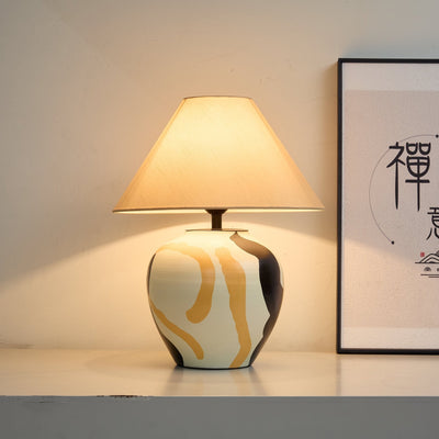 Quellis Abstract Pattern Ceramic Table Lamp