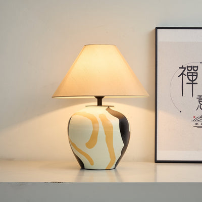 Quellis Abstract Pattern Ceramic Table Lamp
