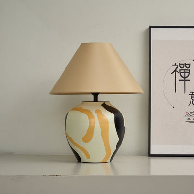 Quellis Abstract Pattern Ceramic Table Lamp