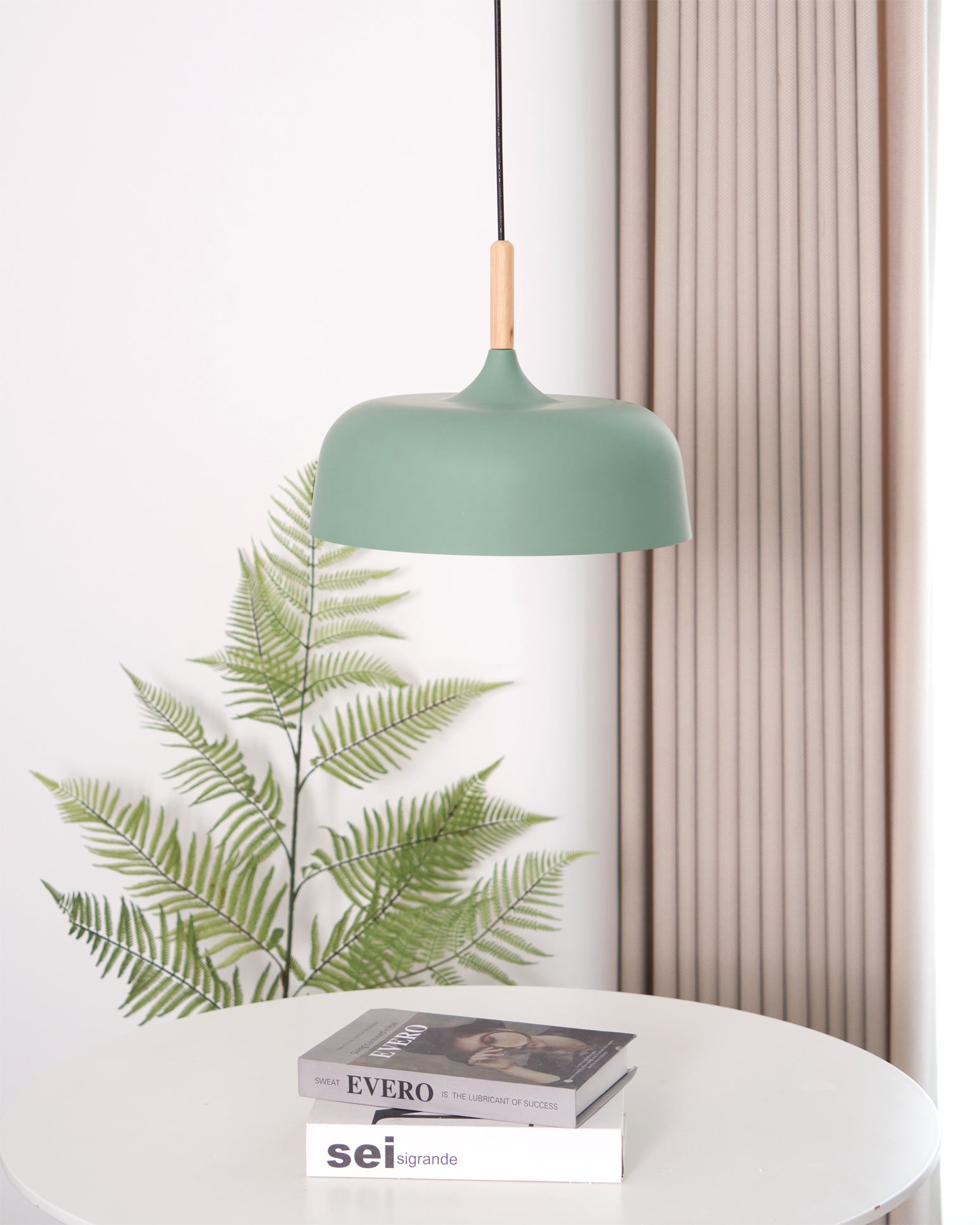 Sylivenne Pendant Lamp White Shade Wood