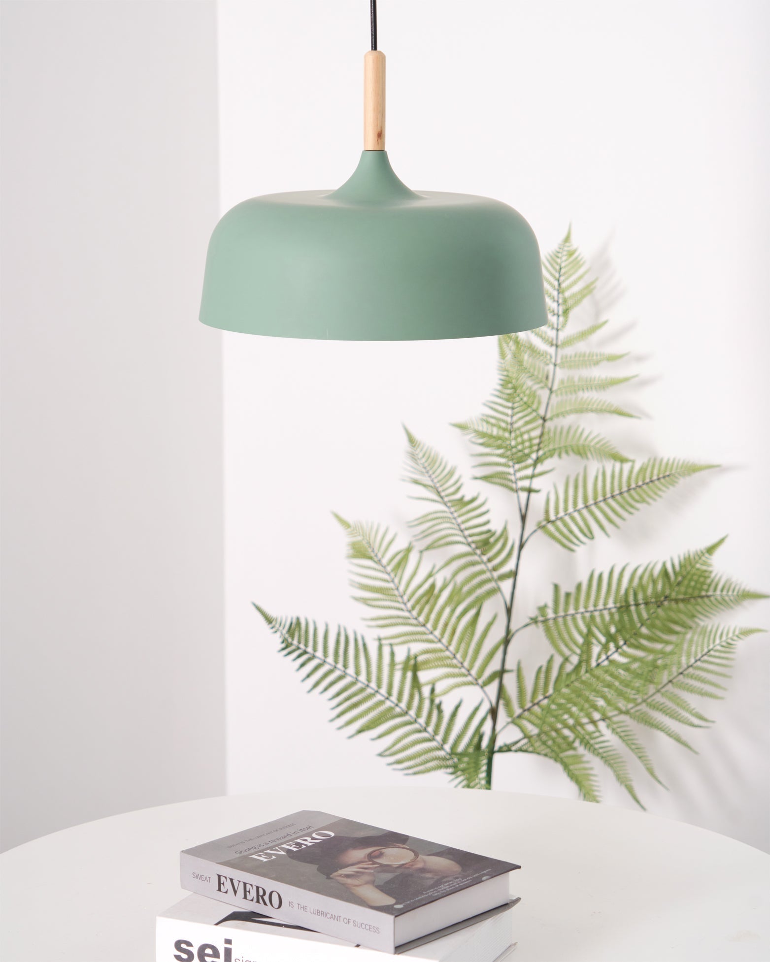 Sylivenne Pendant Lamp White Shade Wood