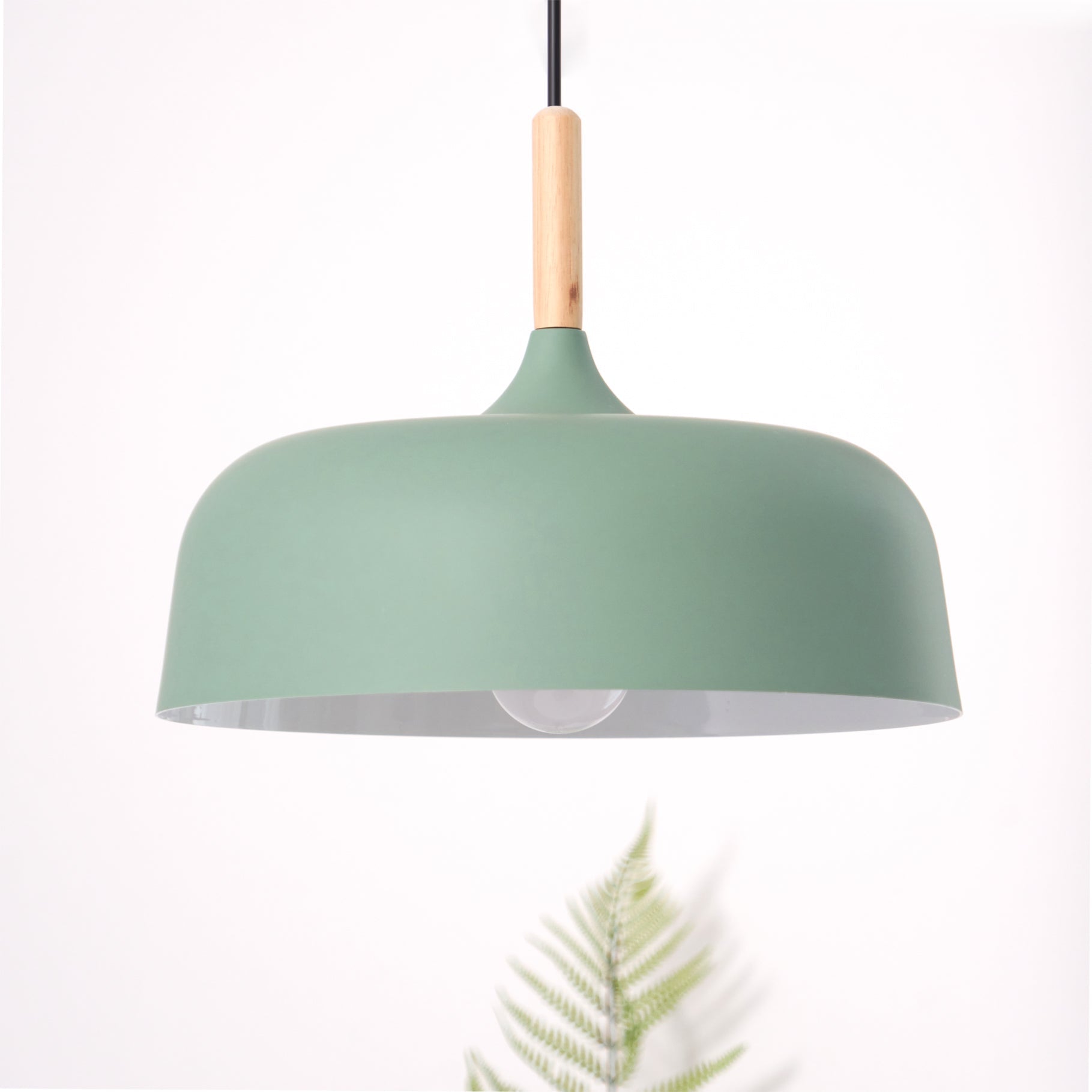 Sylivenne Pendant Lamp White Shade Wood