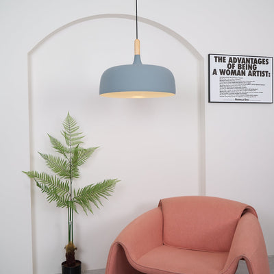 Sylivenne Pendant Lamp White Shade Wood